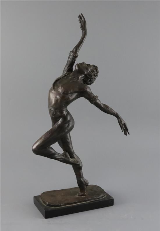 § Enzo Plazotta (1921-1981). A bronze figure of Nureyev, overall H.17.5in.